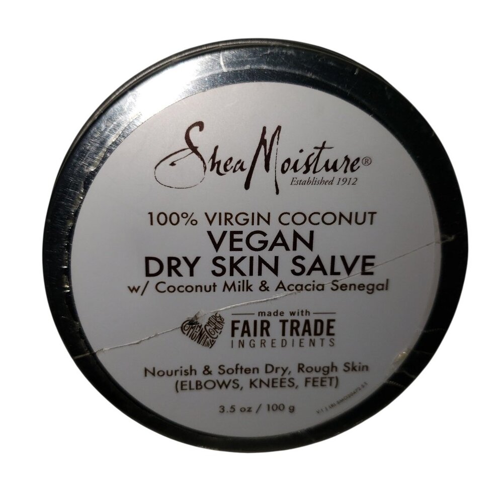 SHEA MOISTURE 100% VIRGIN COCONUT VEGAN DRY SKIN SALVE 3.5 OZ TIN SEALED